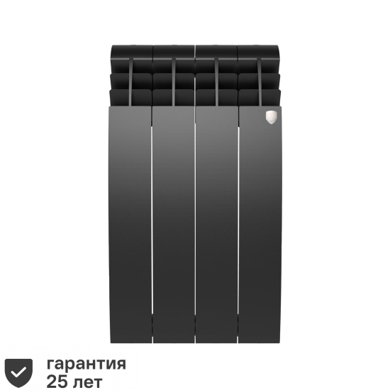 Радиатор секционный Royal Thermo Biliner 500/87 4 секции боковое подключение биметалл черный