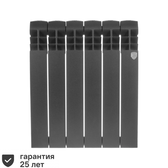 Радиатор секционный Royal Thermo Biliner 500/87 6 секций боковое подключение биметалл черный