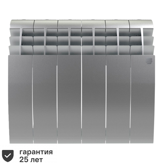 Радиатор секционный Royal Thermo Biliner 500/87 6 секций боковое подключение биметалл серый