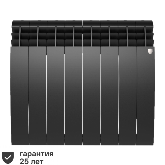 Радиатор секционный Royal Thermo Biliner 500/87 8 секций боковое подключение биметалл черный