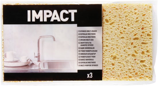 Губки для уборки Impact 11x7x2.5 см целлюлоза 3 шт.