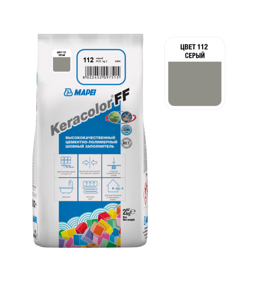Затирка цементная Mapei Keracolor FF 112 цвет серый 2 кг
