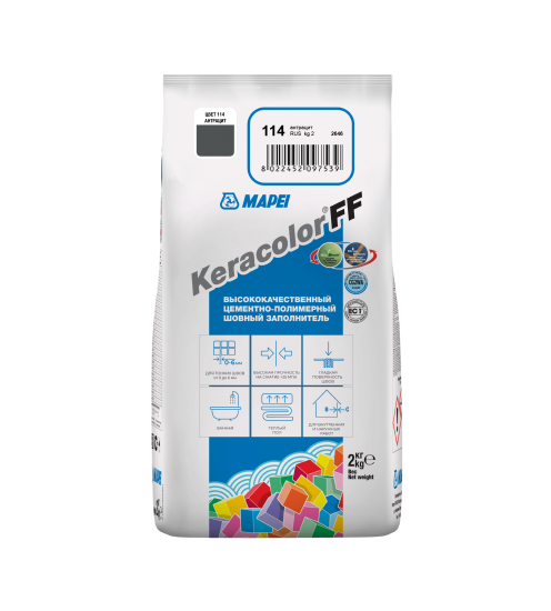 Затирка цементная Mapei Keracolor FF 114 цвет антрацит 2 кг