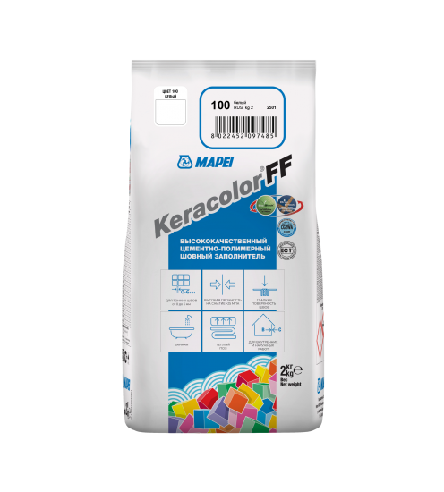 Затирка цементная Mapei Keracolor FF 100 цвет белый 2 кг