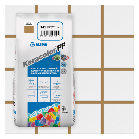 Затирка цементная Mapei Keracolor FF 142 цвет коричневый 2 кг