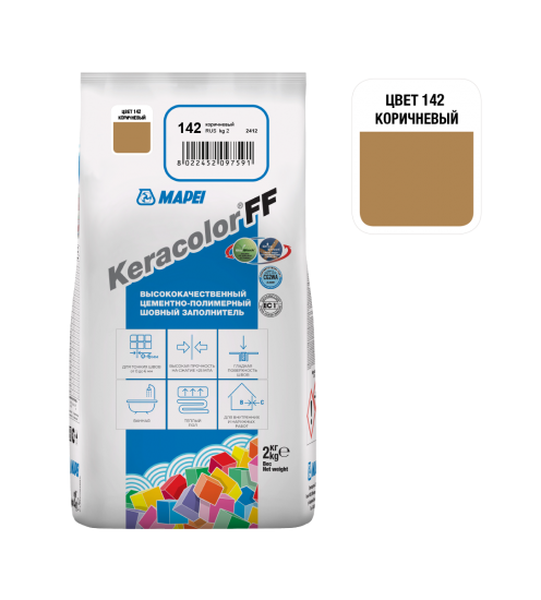 Затирка цементная Mapei Keracolor FF 142 цвет коричневый 2 кг