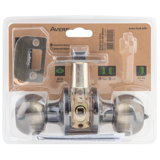 Ручка-защёлка Avers 6072-03-AB, с фиксатором, сталь, цвет античная бронза