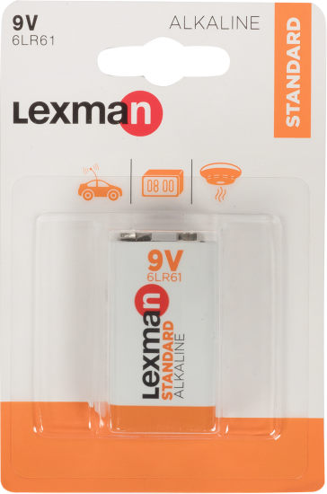 Батарейка алкалиновая Lexman 6LR61, 1 шт.