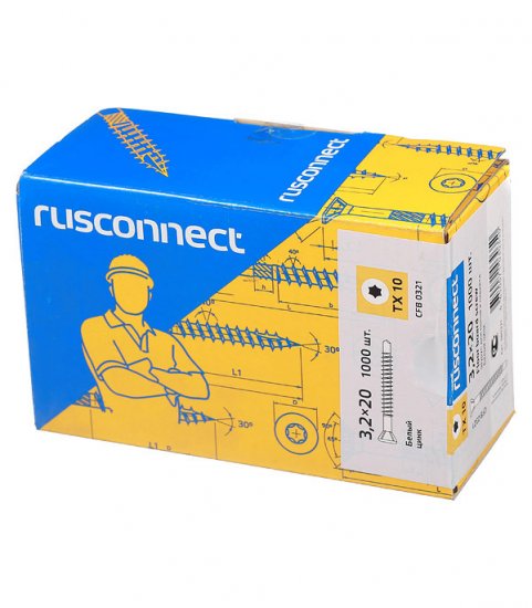 Саморезы для массивной доски 20x3,2 мм оцинкованные (1000 шт.)