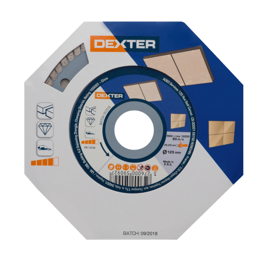 Диск алмазный по керамике Dexter HC225 турбо 125x22.2x1.5 мм