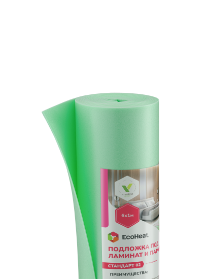 Подложка EcoHeat ПНП 2 мм 6 м²