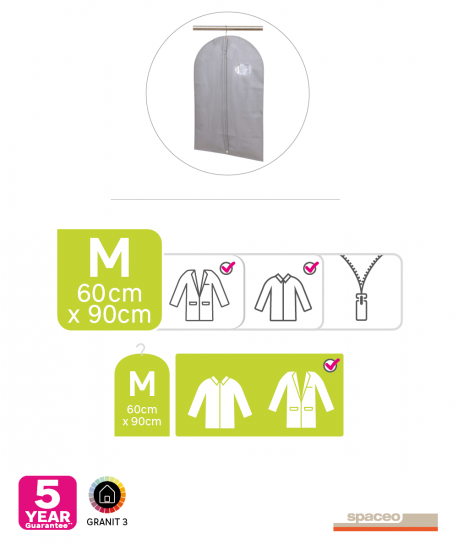 Чехол для одежды Spaceo 60x90 см полипропилен цвет серый
