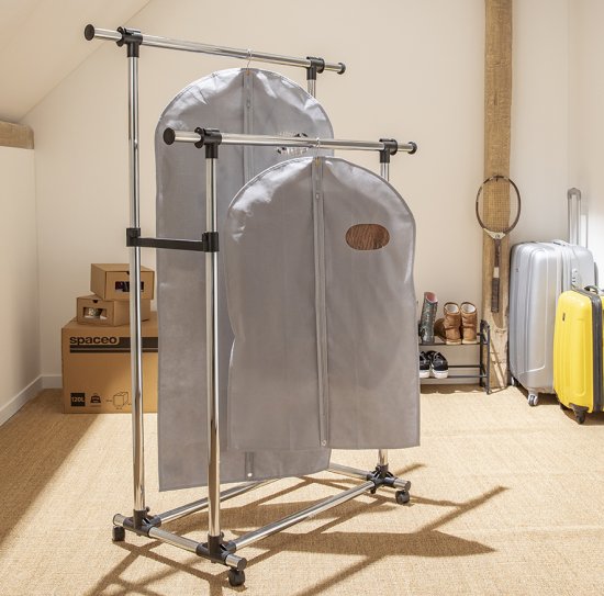 Чехол для одежды Spaceo 60x135 см полипропилен цвет серый