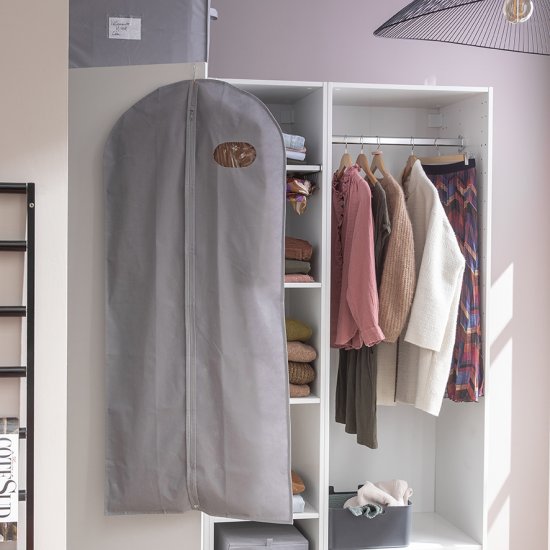Чехол для одежды Spaceo 60x135 см полипропилен цвет серый