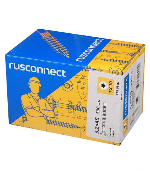 Саморезы для массивной доски 45x3,2 мм оцинкованные (500 шт.)