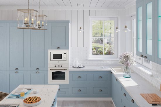 Фасад кухонного шкафа Томари 32.8x102.1 DELINIA ID см МДФ цвет голубой