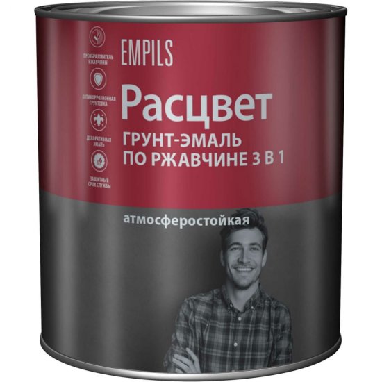 Алкидная грунт-эмаль по ржавчине Расцвет 65205