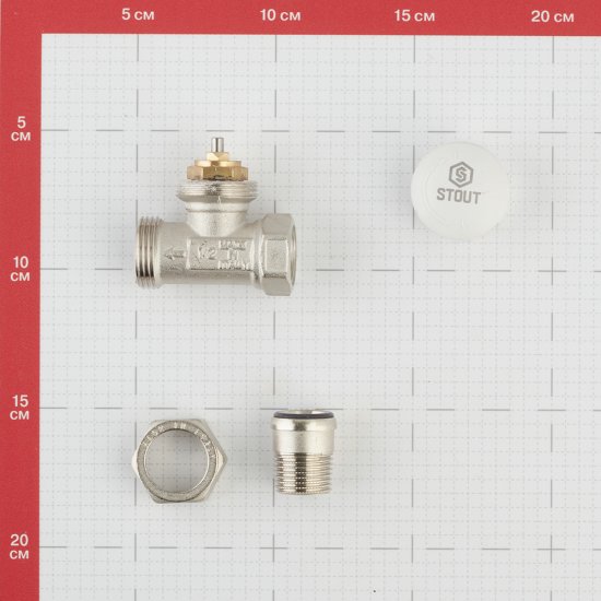 Клапан термостатический Stout 1/2 НР(ш) х 1/2 ВР(г) для радиатора (SVT 0001 000015)