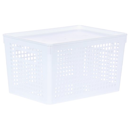 Лоток 27x19x15 см пластик цвет белый с крышкой