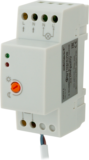 Фотореле на DIN-рейку с выносным датчиком, 3680 Вт, цвет белый, IP65