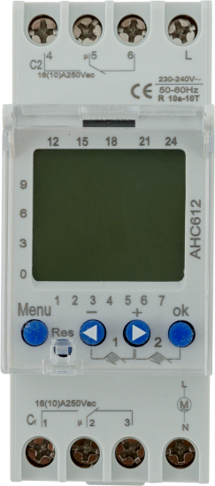 Таймер электронный Duwi на DIN-рейку 2 канала