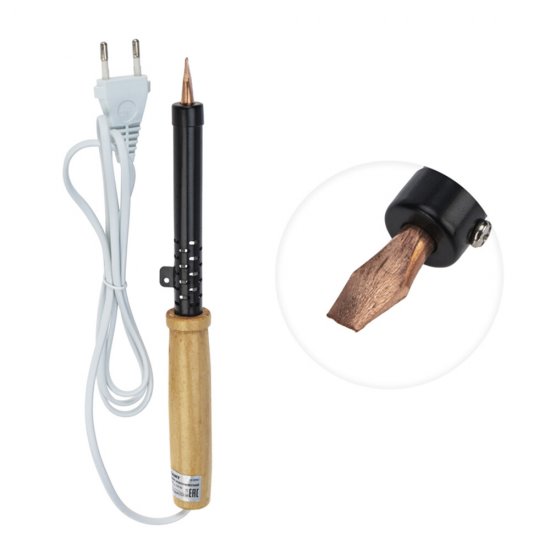 Паяльник электрический Rexant ЭСПН 100 Вт 220 В деревянная ручка 152 г (12-0291)