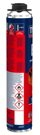 Пена монтажная профессиональная Tytan B1 выход пены 42 л огнеупорная летняя 750 мл