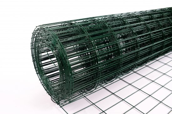 Сетка сварная оцинкованная размер ячейки 60x100 мм 1.8x15 м ПВХ зелёный