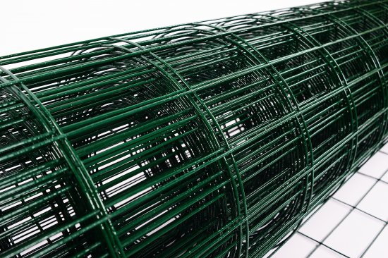 Сетка сварная оцинкованная размер ячейки 60x100 мм 1.5x15 м ПВХ зелёный
