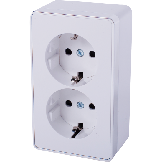 Розетка двойная накладная Werkel Gallant с заземлением цвет белый
