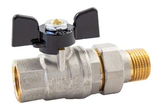 Кран шаровой с американкой прямой Bugatti Oregon DN15 PN40 1/2