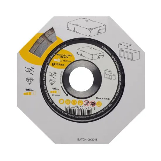Диск алмазный по бетону и кирпичу HC304 сегментный 115x22.2x2.2 мм