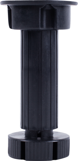 Ножка для мебели круглая высота 110-130 мм цвет черная 4 шт