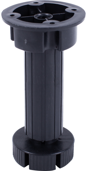 Ножка для мебели круглая высота 110-130 мм цвет черная 4 шт