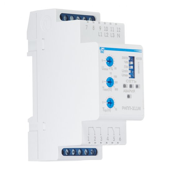 Реле напряжения модульное Новатек РНПП-311М 400 В 5 А тип AC/DC