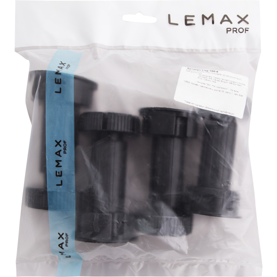 Ножка для мебели круглая 55 мм 90-110 мм черная 4 шт