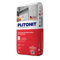 Клей для плитки и керамогранита Plitonit В усиленный с армирующими волокнами серый класс С1 Т 25 кг