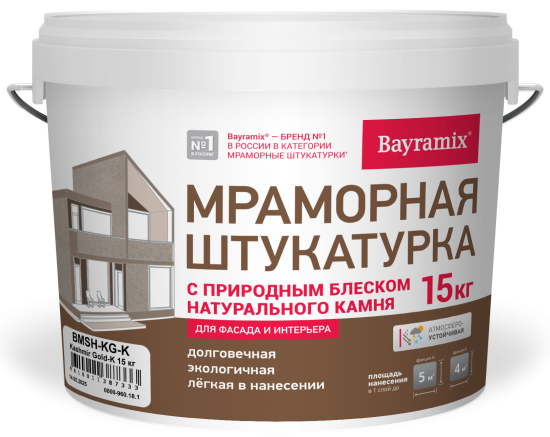 Штукатурка мраморная Bayramix Kashmir Gold-K 15 кг