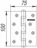 Петля универсальная U1004BB-CFB/BL 100x75x2.5 мм сталь цвет глянцевый кофе