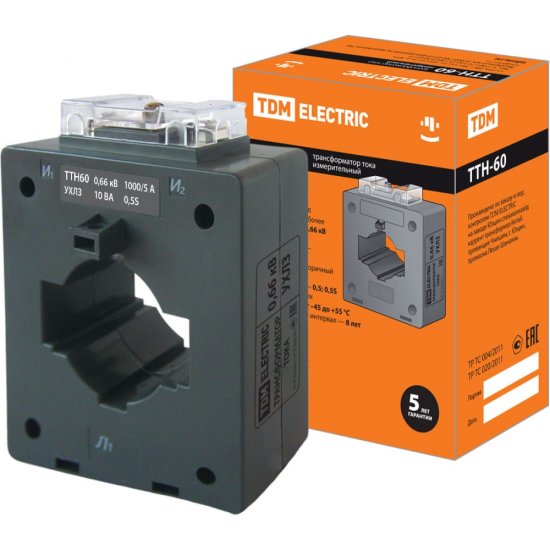Трансформатор тока TDM ELECTRIC ТТН 60/1000/5-10VA/0,5S-Р
