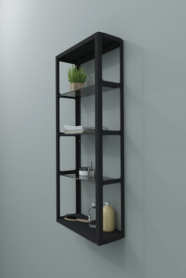 Стеллаж для ванной Март Ferro 36x85 см цвет чёрный