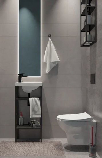 Стеллаж для ванной Март Ferro 36x85 см цвет чёрный