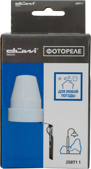 Фотореле Duwi FR-02 10 A, 2200 Вт, цвет белый, IP44