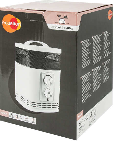 Тепловентилятор керамический электрический Equation с механическим термостатом 1500 Вт бело-черный