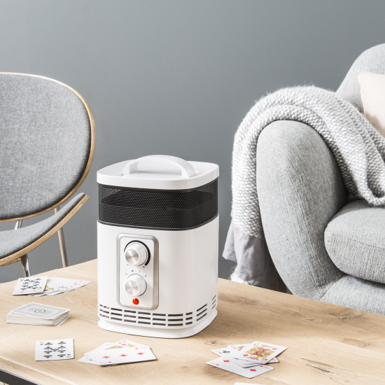 Тепловентилятор керамический электрический Equation с механическим термостатом 1500 Вт бело-черный