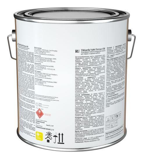 Масло для террас и садовой мебели Tikkurila Valtti Terrace Oil База ЕС бесцветное 2.7 л