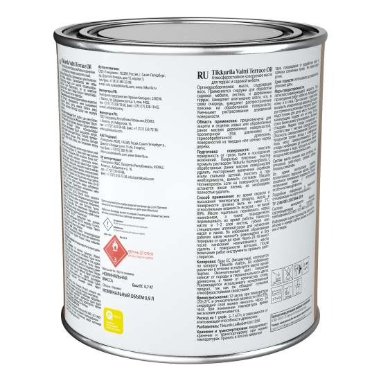Масло для террас и садовой мебели Tikkurila Valtti Terrace Oil База ЕС бесцветное 0.9 л
