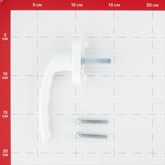 Ручка оконная белая металл НР