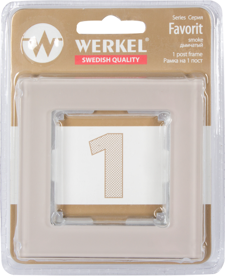 Рамка для розеток и выключателей Werkel Favorit 1 пост стекло цвет дымчатый