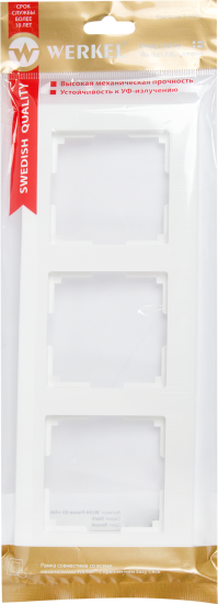 Рамка для розеток и выключателей Werkel Stark 3 поста цвет белый